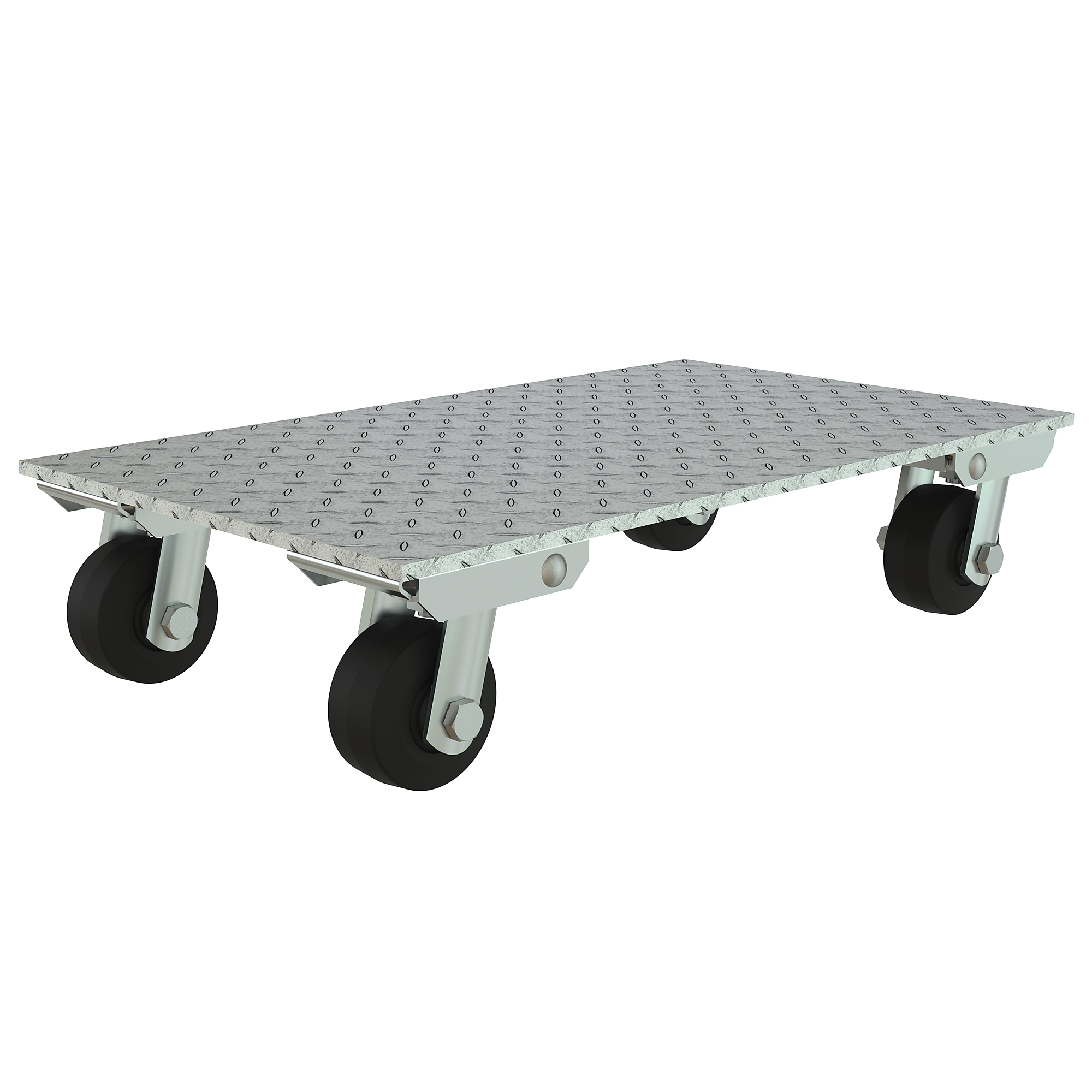 Vestil Aluminum Plate Dolly - 27in. x 16in., 1200-Lb. Capacity, Rubber Wheels, Model# PDA-1627-R-S